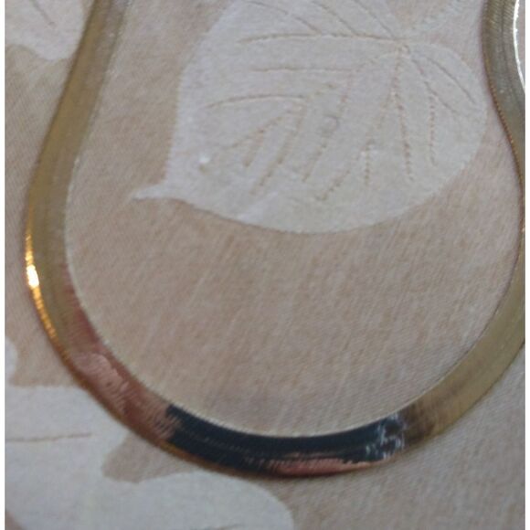 ❤️18kt stamped‎ Thick herringbone gold Bonded necklace 30 inch - Picture 2 of 3